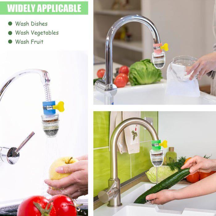Anti-limescale Faucet Filter - AIMOONSA - 3 Pieces - Compatible with Standard Faucets - Long-lasting - Improves Taste
