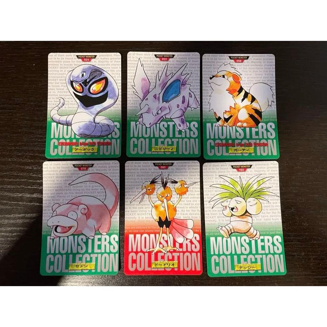 Used Early Pokemon Carddass 6-piece set MONSTERS COLLECTION
