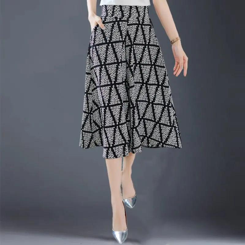 

WTEMPO Широкие брюки с эластичной резинкой на талии, семь точек, брюки-кюлоты, женские модные повседневные укороченные брюки большого размера в клетку с принтом 2XL серебряный