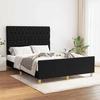 Bed Frame - MAISON EXCLUSIVE - 140x190 Cm - Black Fabric - Adjustable Headboard - Slatted Base