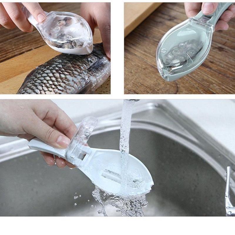 

Fast Remove Fish Skin Scraping Brush Scraping Fish Scale Brush Grater Cleaning Peeler Plastic Scraper Kitchen синій