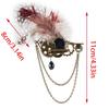 Steampunk Vintage Gear Brooch Chain Breastpin Gothic Lapel Pin Badges Jewelry for Women and Man Halloween Party Costume