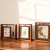 Double-Sided Rotating Transparent 7-Inch Wooden Photo Frame for Tabletop Display