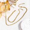 18K Gold Plated Stainless Steel Rhombus Embossed Necklace & Bracelet for Women - Elegant European & American Style