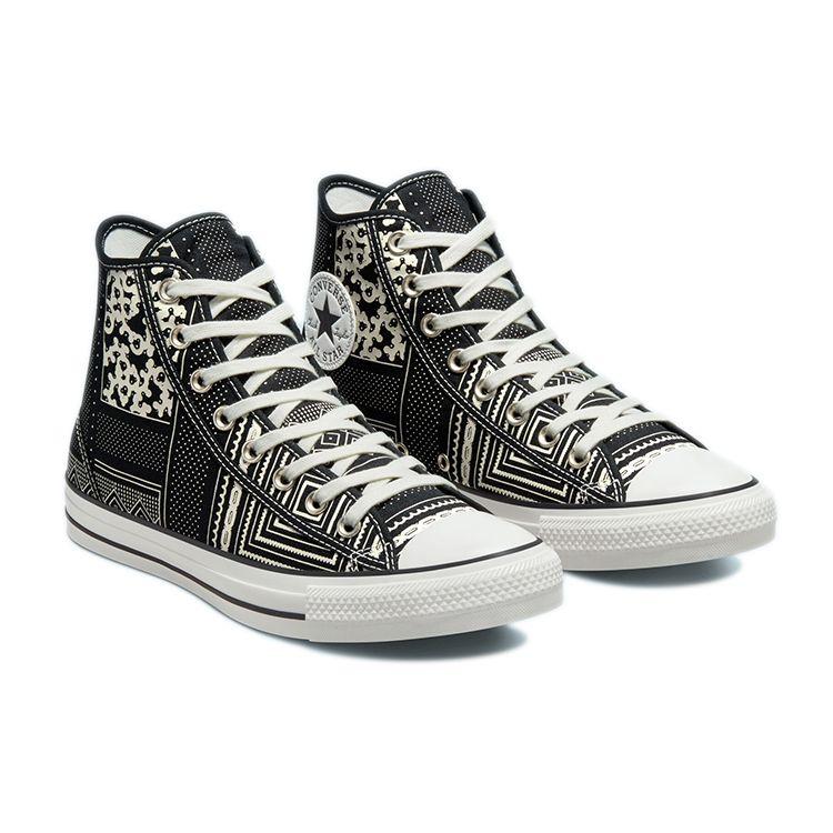 Converse Chuck Taylor All Star Ctas Hi Casual Versatile High-Top Canvas Sneakers Unisex Sneakers Black White 172434C
