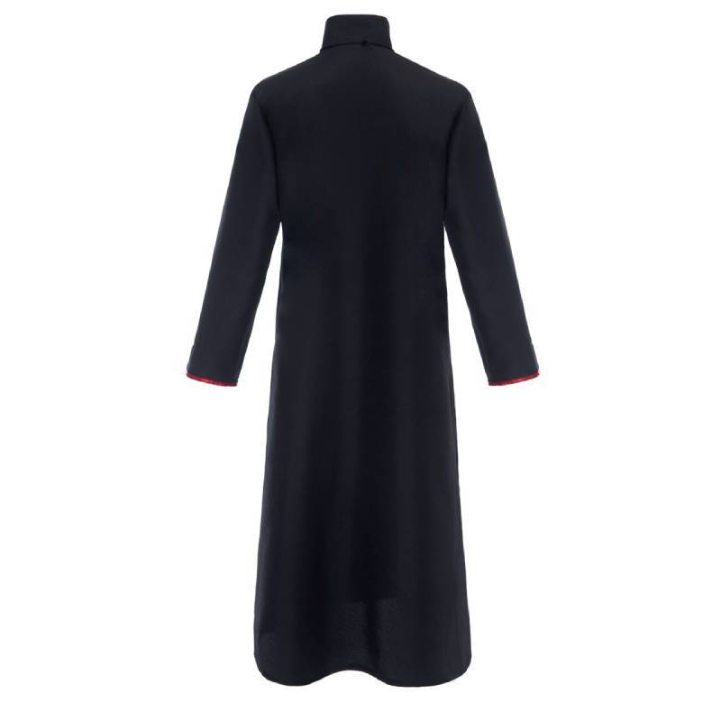 Gothic Priest Costume With Long Sleeve Jacket And Printed Details For Events
