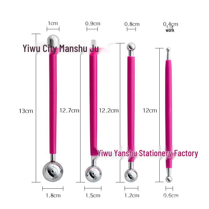 Stainless Steel Modeling Tools: 4 Tools, 8 Heads, for Clay, Baking, and Grout Pressing