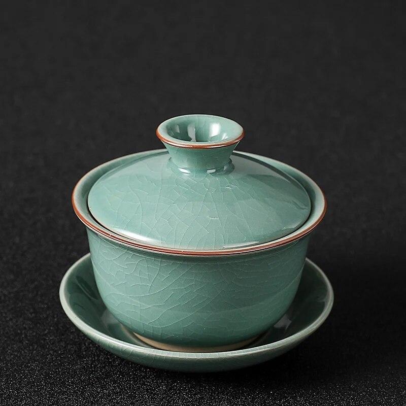 

Традиційна тріснута льодом кераміка Gaiwan Домашня чашка для подорожей Чай Чай Чайний посуд Аксесуари Посуд для напоїв Персональна чашка 140 мл A3(10.2x8.7cm 140ml)