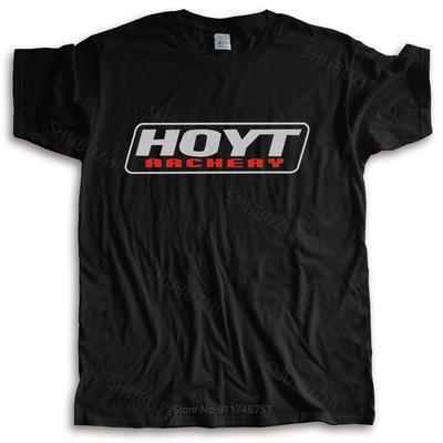 Tshirt Men Summer Top Tees HOYT Archery Huntinger Bows LOGO Black T-shirt New Fashion Tee-shirt Man Tee