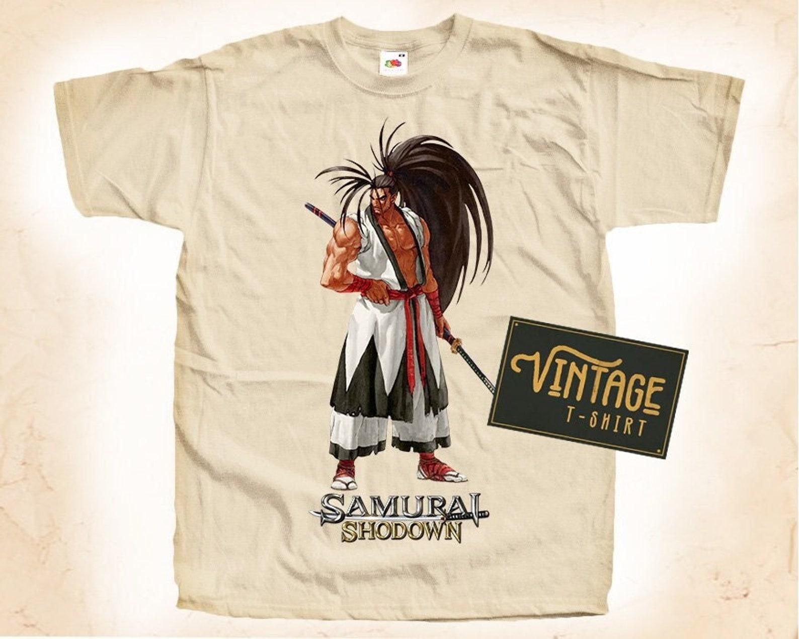 Футболка Samurai Showdown Haohmaru Винтажная Натуральный цвет Мужская футболка Цифровая печать DTG РАЗМЕРЫ S M L XL 2XL 3XL 4XL 5XL 2XL