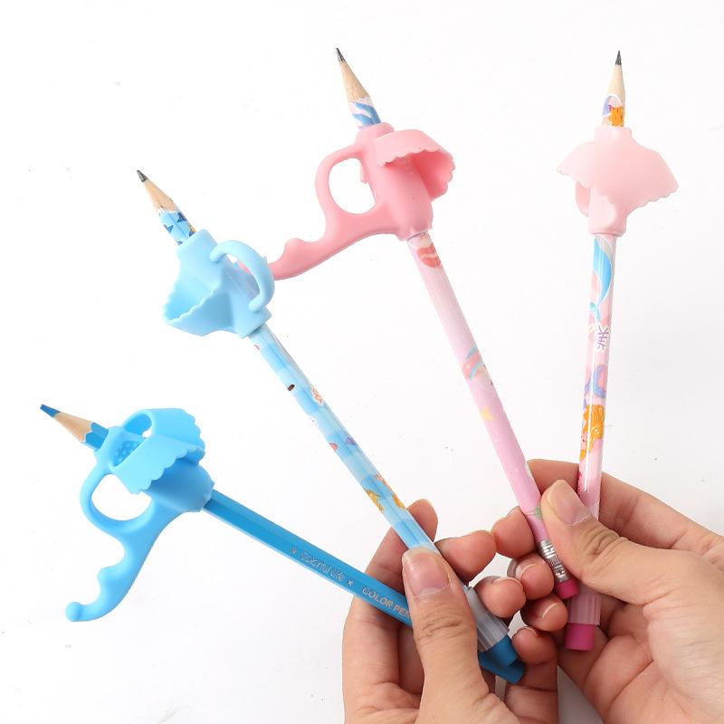 2/3/4pcs Soft Silica Pencil Grasp Set,Beginner Writing Training Postural Correction Tool Learning Aid Stationery,For 2-6 Years