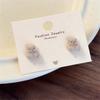 Autumn Winter Earrings Coffee Colored Flocking Bear Earrings Sweet Cartoon Style Ear Studs Suitable for Trendy Women