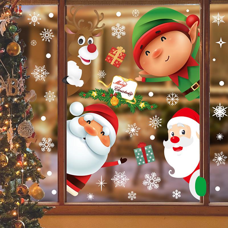 Santa Claus Christmas Wall & Glass Decoration Stickers for Bedrooms & Living Rooms