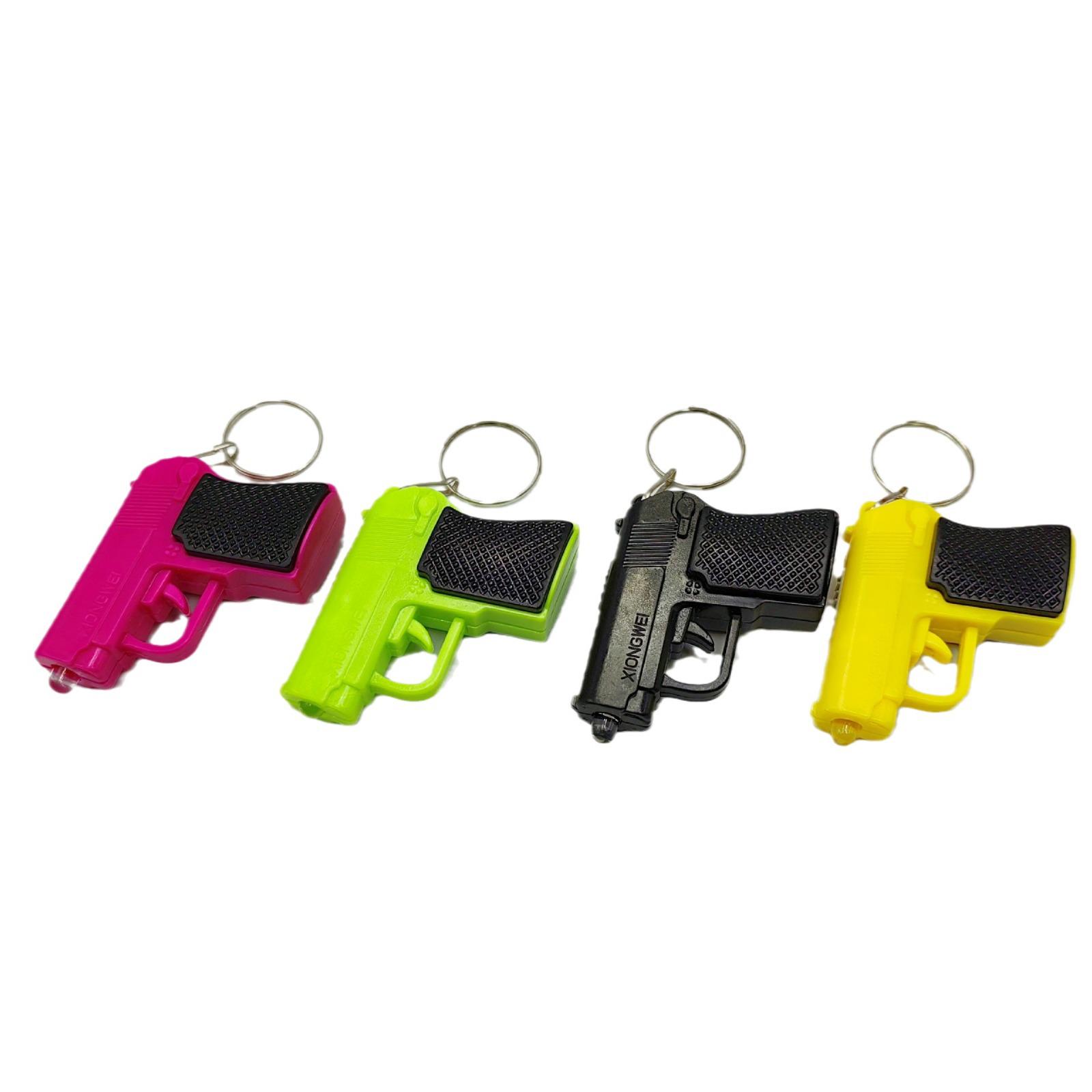 LED Mini Luminous Toy Gun Keychain Pendant - Cross-border Simulation & Scan Code Promotion Gift