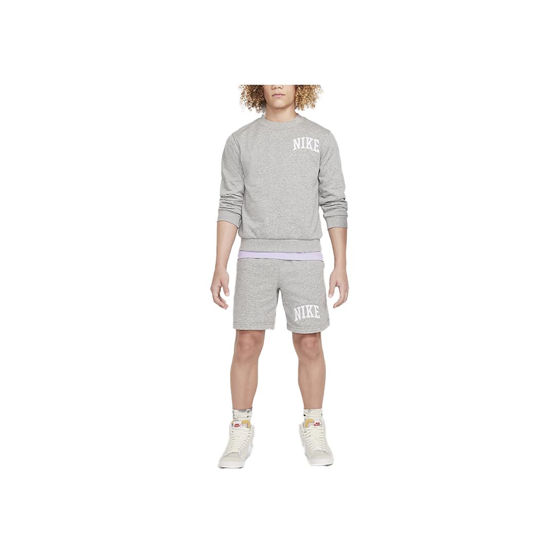 

Nike Sweatshirt Versatile Round Neck Letter Pullover Comfortable Dark Gray Youth Kids sweatshirt HJ3144-063 M