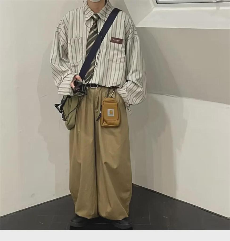 Japanese Retro Lapel Long Sleeve Striped Shirt for Men and Women - Casual Wear for Spring, Summer, and Autumn 2023