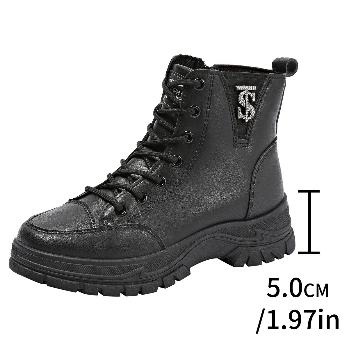 

Модные женские мотоциклетные ботинки на шнуровке в британском стиле 2024 года, новые модные и универсальные женские ботинки для походов на платформе Zapatos 41 чёрный