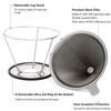 Kaffeefilter aus Edelstahl, wiederverwendbar, zum Übergießen, Kaffeetropfer mit Ständer, Doppelmaschen, papierloser Kegelfilter, Kaffeezubehör