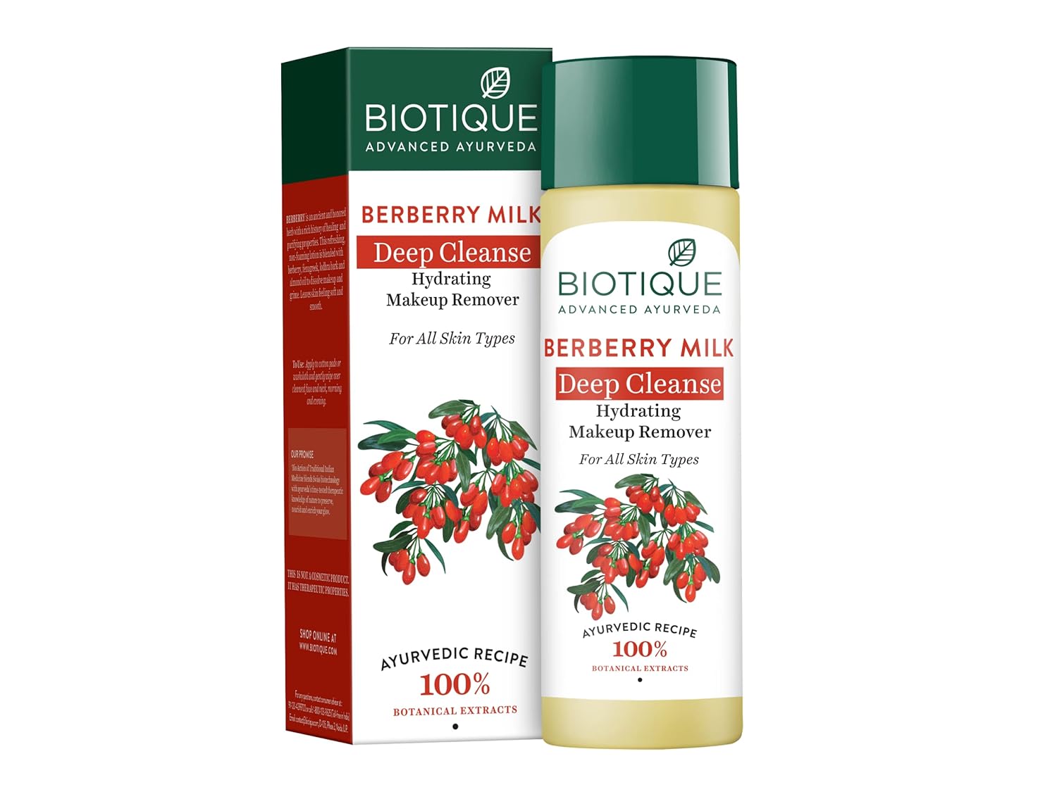 

Biotique Молочко для снятия макияжа Berberry 120 мл – Увлажняющее глубокое очищение для мягкой сияющей кожи всех типов