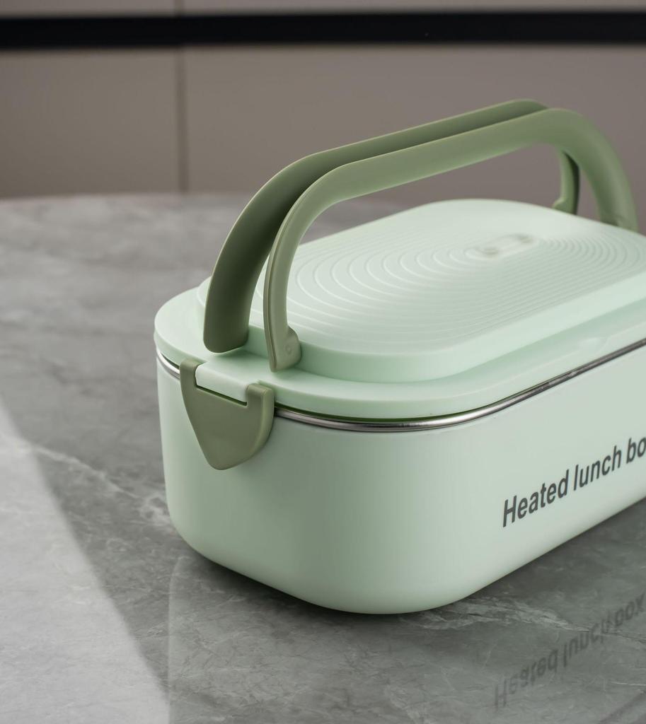 304 Stainless Steel Portable Insulated Lunch Box for Kids & Office Workers, with Compartments & 110V Heating for Hot Dishes