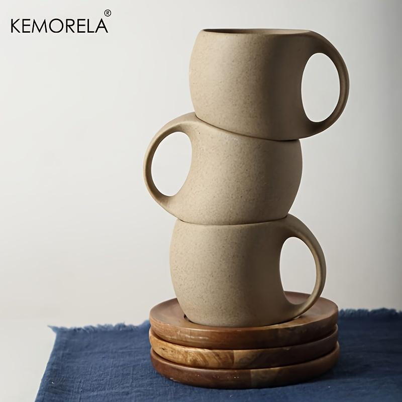  Ceramic Coffee Cups and Saucers Simple Water Cup 220ml Breakfast Milk Oat Drink Mug Exquisite Afternoon Tea Coffee Cup