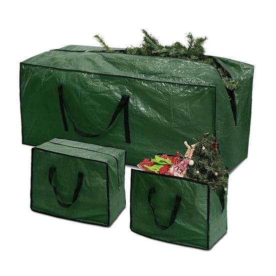 Christmas Tree Storage Bag Generous Capacity Waterproof Dustproof Reinforced Tear-Resistant PE Woven Tree Storage Organizer