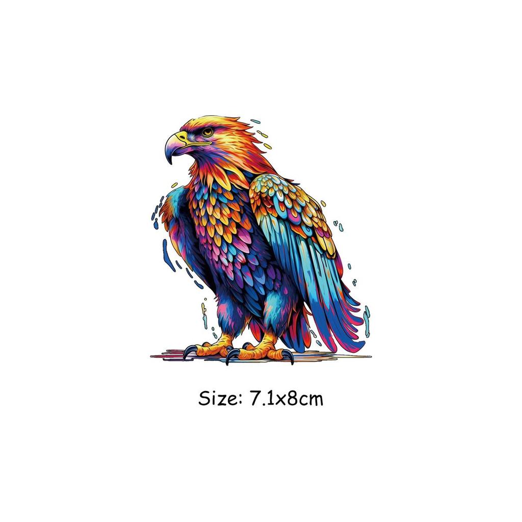 Animal Patches Stickers Eagle Decals Print On T-Shirt Jeans Thermal Press Diy Vinyl Washable Hoodies Tops Iron On Transfer