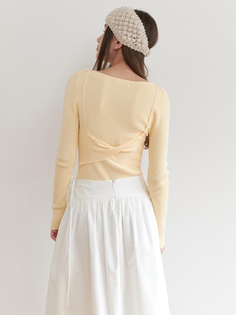 Liel Villa Bustier Knit_2Piece (Yellow)