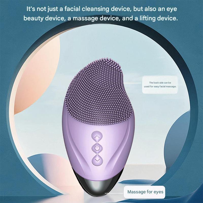 Facial Cleansing Electric Cleansing Brush Ultrasonic Silicone Facial Cleanser Deep Pore Cleansing Facial Skin Massager Cleaning
