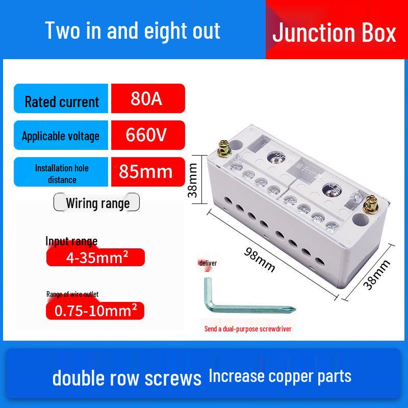 Självlyftande kopplingsdosa: 2-i-8/12/4 Ut Hushållstråddelare Kopplingsplint