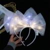 New Year Decoration LED Bow Headband Hair Hoop Glowing Hair Band Funny   Female