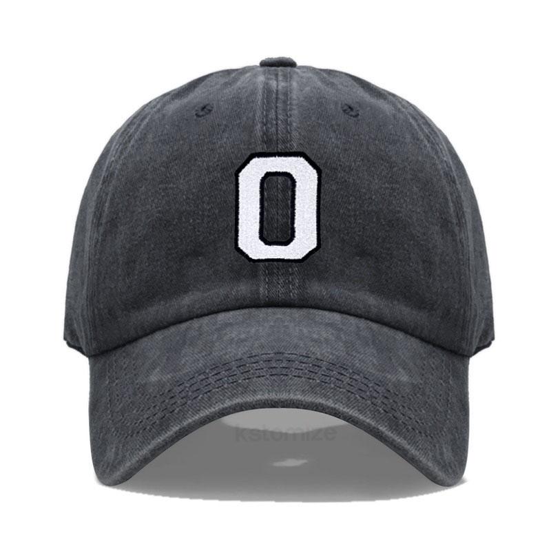 Vintage Washed Cotton Dad Hat Baseball Cap - 2-Tone A-Z Initial Embroidery Adjustable Unisex Team Cap for Men Women