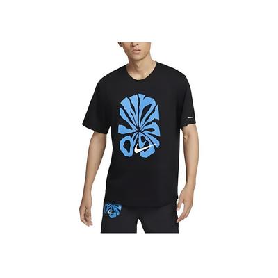 Rise 365 Run Energy Breathable Quick-Dry Logo Print Short Sleeve T-Shirt Men Tops Black Summit-White FZ1081-010