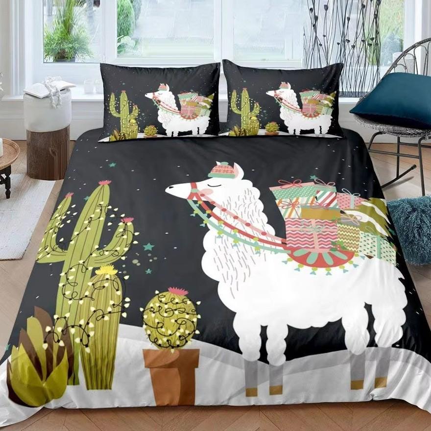 Green Cactus Down Comforter Set Bedding Set 3-piece Duvet Cover Set