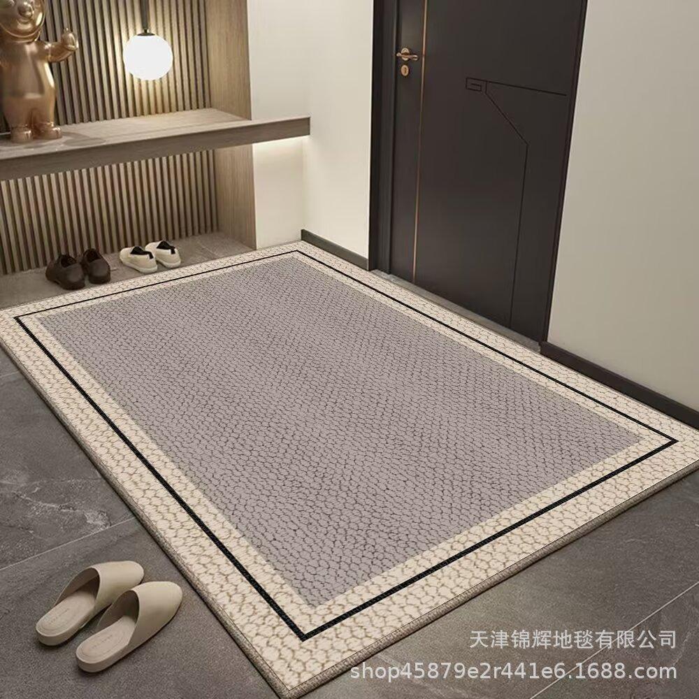 Entry Door Porch Ring Fleece Floor Mat, Advanced Sense Of Entering The Door, Dirt-Resistant And Easy To Take Care Of, Non-Slip Can Be Cut