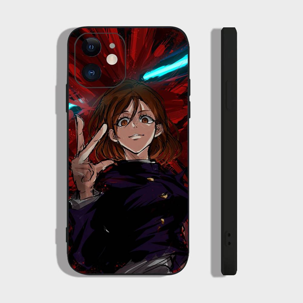 

Kugisaki Nobara Anime Jujutsu Kaisen Phone Case For IPhone 17 Air 16 15 14 13 Pro Max 11 12 Black Silicone Cover IPHONE 15PRO