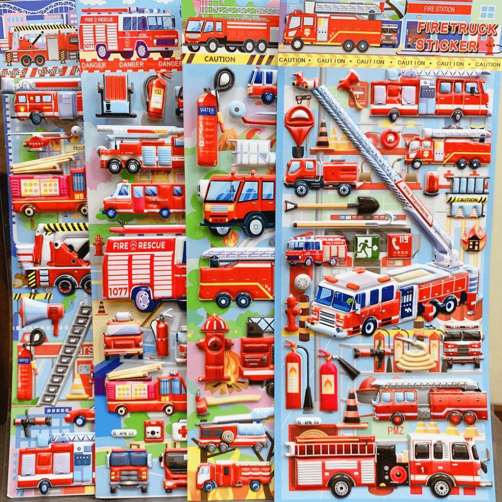 Firefighter 3D Children's Cartoon Foam Boy Stickers Early Education Toys Environmental Education Stickers Reward Stickers