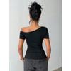 2025 Women's Elegant Simple Sloped Shoulder Top Women's T-Shirt