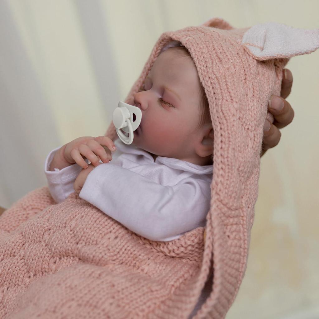 20-inch Handcrafted Reborn Baby Doll, Washable with Changeable Clothes, Soft Silicone