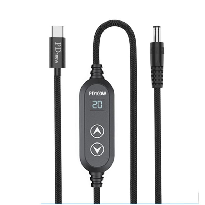 USB C Power Cord with 8 Adapters 100W Highest Efficiency Variable Power Supply DC5.5 Type C Charging Cable 120cm