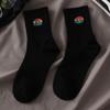 Women's Korean Style Cartoon Long Black Socks - Trendy Autumn/Winter Mid-Tube Sports Design