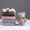 1Pc 34x75cm Microfiber Coral Fleece Water Absorbent Bear Modeling Bathroom Hand Face Towel Wedding Party Gift
