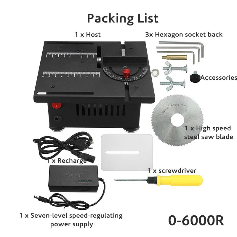 DC24V Table Saw Mini Handmade Desktop Saws Adjustable High DIY Hobby Acrylic Block Multifunctional Woodworking Electric Bench Saw
