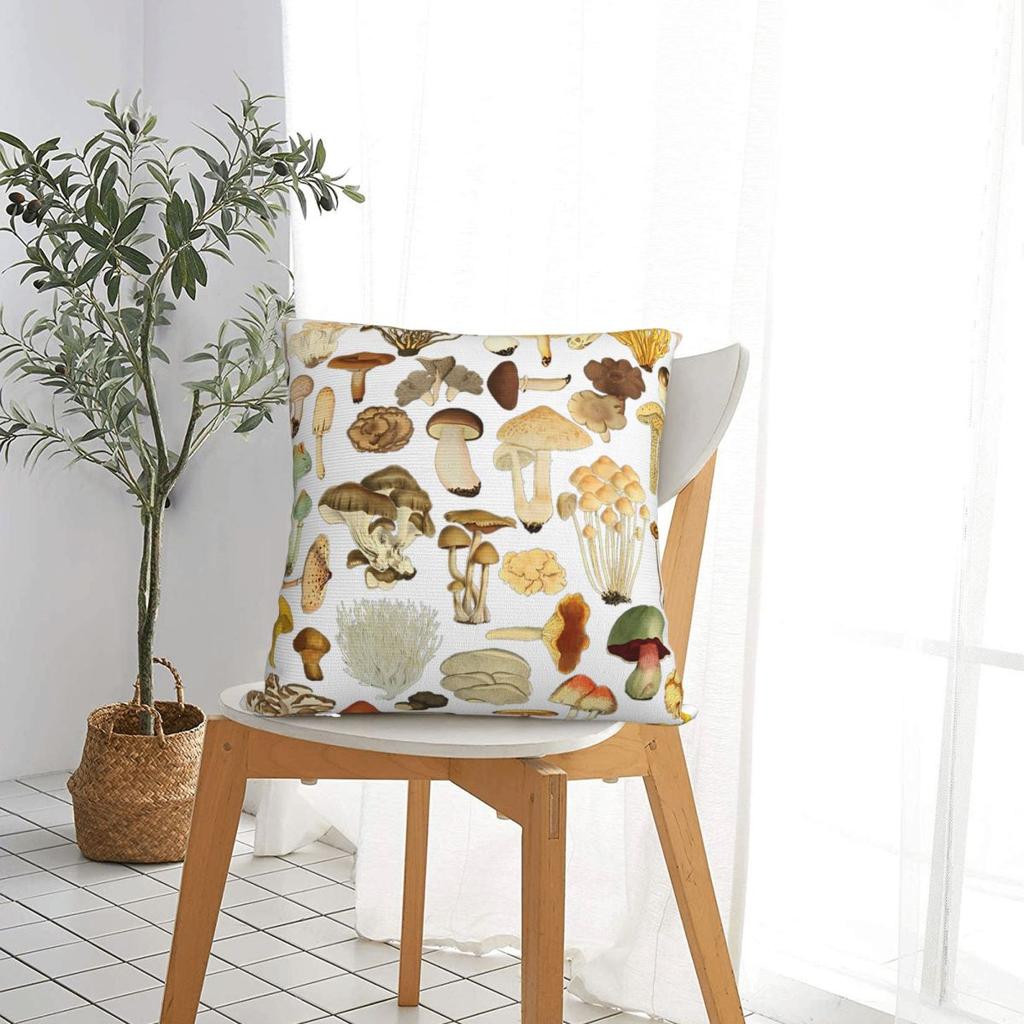 Mushroom Mycology Fungi Foraging Mushroom Whisperer Square Pillow Case Cushion Cover Funny Zipper Decor Pillowcover for Home