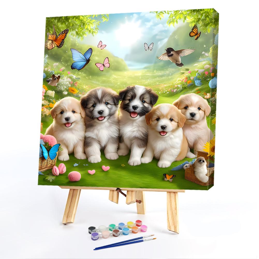 

Набор для рисования по номерам на холсте DIY Картина маслом Собака Декор для дома 40x40 см