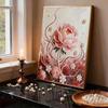 Crystal Pearl Painting 5D DIY Frame Decoration Painting Red Flower Home Wall Decoration Transparent Pearl Gemstone Painting Picture Art Crafts