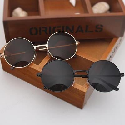 Vintage Runde Sonnenbrille Männer Frauen Antireflexlinse Metallrahmen Kreis Sonnenbrille Oculos UV400