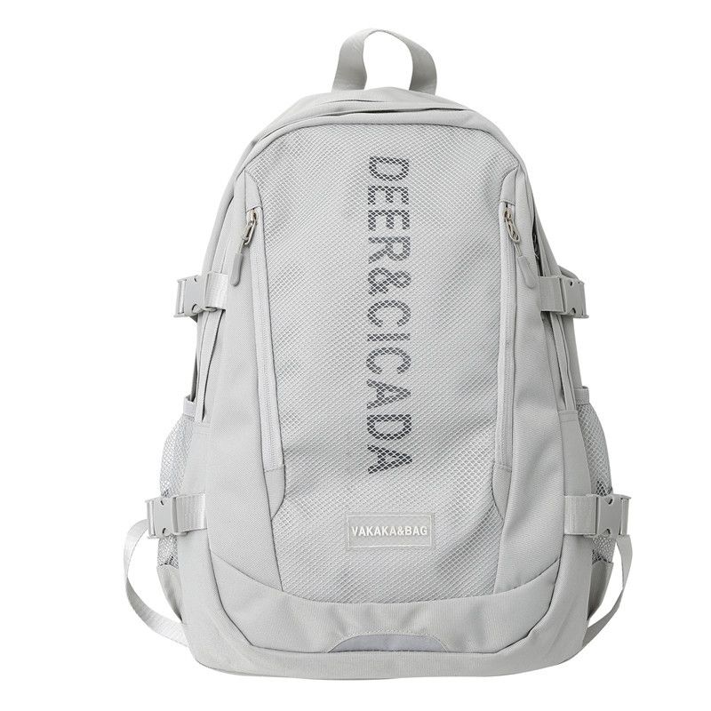 

Schoolbag Junior High School Girls Backpack Good-looking Minority Simple Large Capacity Student Lightweight Waterproof Multi-Layer Large Backpack Grey