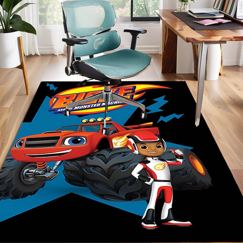 1pc Blaze and the Monster Machines (2) Design Area Rug - Non-Slip, Soft & Cozy Floor Mat for Living Room, Bedroom, Office - Indoor/Outdoor Decorative
