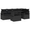 VidaXL Ensemble de Canapé de Jardin 6 Pièces avec Coussins Rattan Poly Noir 3357566